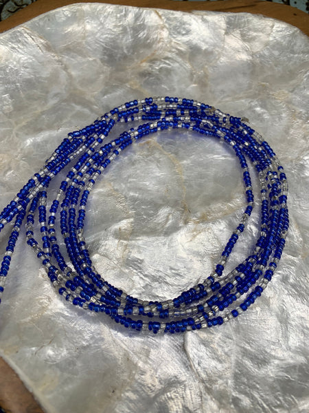 Waist Beads- Blue and white